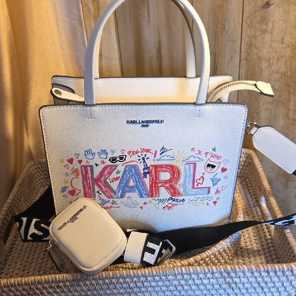Karl Lagerfeld Handbags - 🔥🔥🔥🔥HOST HOT PICK Nwt Karl Lagerfeld White Satchel with Colorful Accents